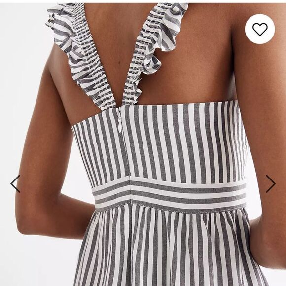 Striped Ruffle-Strap Empire Dress - Picture 5 of 13